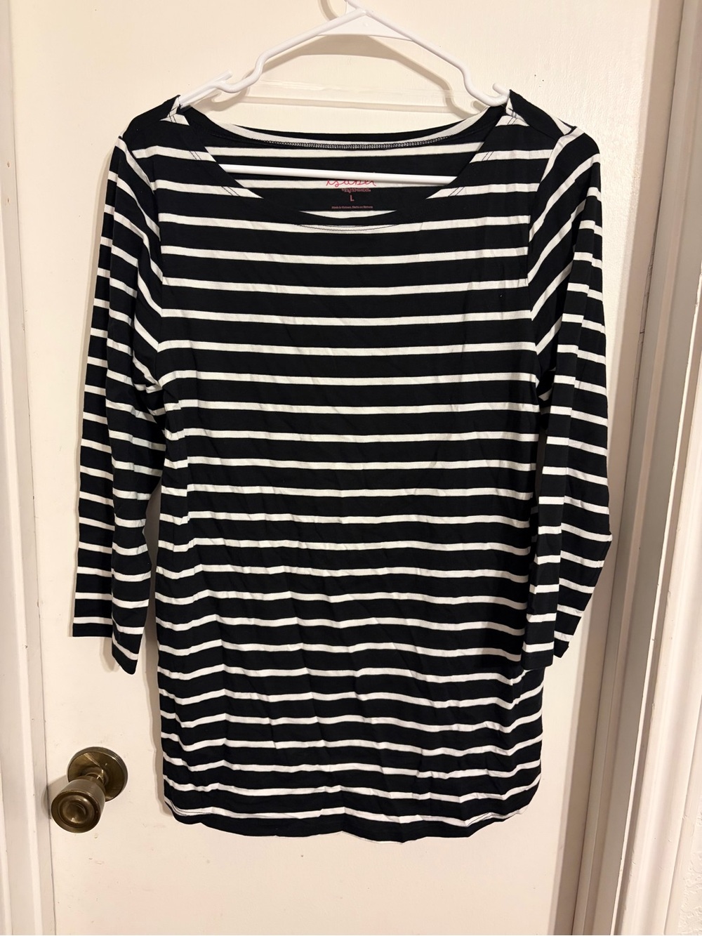 Black & White Striped Long Sleeve Tee